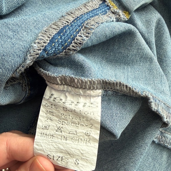 Denim Button-Up Strapless Top - Picture 5 of 5